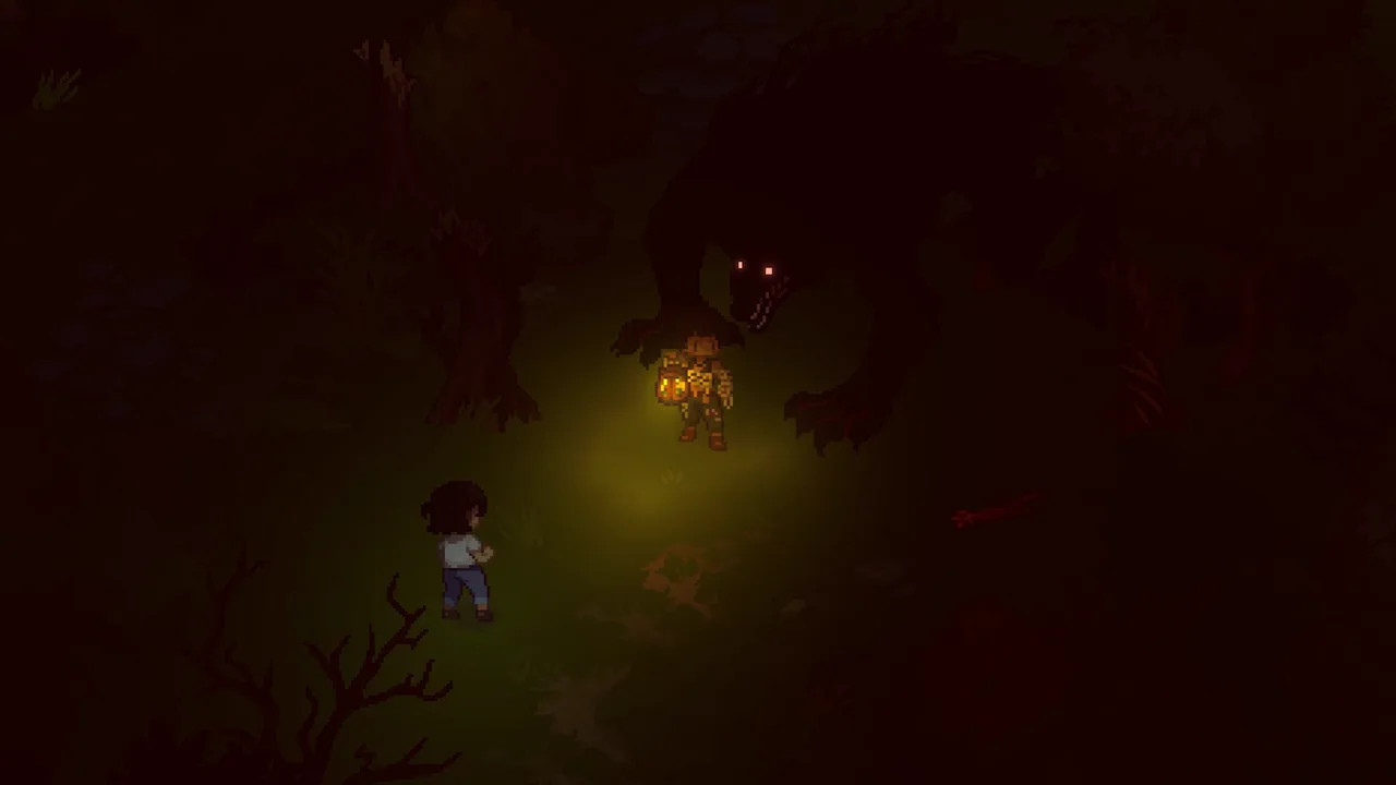 Official Grave Seasons screenshot captioned as a monster attack.